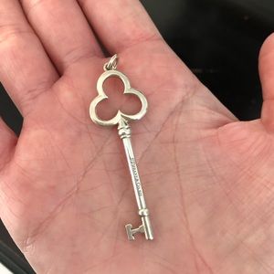 Tiffany Sterling Clover Key Pendant Large